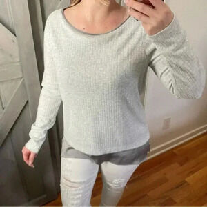 White House Black Market Fuzzy Knit and Satin Layered Top | Size Small